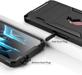 img 2 attached to MME Case for ASUS ROG Phone 3: Air Trigger Compatible, Military Grade Drop Protection, Kickstand, Camera Protectors, Dust Plugs and 9D Tempered Glass (Black)