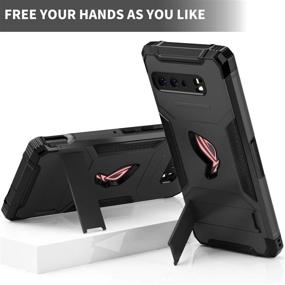 img 1 attached to MME Case for ASUS ROG Phone 3: Air Trigger Compatible, Military Grade Drop Protection, Kickstand, Camera Protectors, Dust Plugs and 9D Tempered Glass (Black)