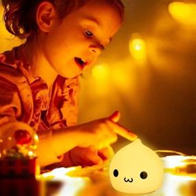 img 2 attached to 🥟 Cute Dumpling Light: Battery Powered Night Light for Kids, 7-Color LED Lamp, Perfect Baby & Teen Room Decor, Ideal Birthday Gift