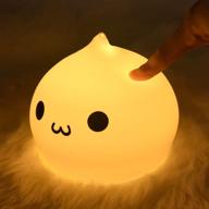 🥟 cute dumpling light: battery powered night light for kids, 7-color led lamp, perfect baby & teen room decor, ideal birthday gift logo