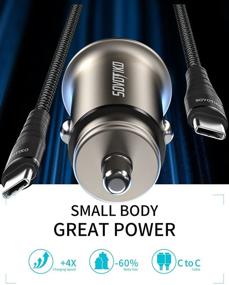 img 3 attached to SOVOTIKO USB C Car Charger: 38W Super Mini All Metal Fast Adapter, PD&QC 3.0 Dual Port for Quick Charge Compatible with iPhone 12/11 Pro Max/XS/XR/X/8, Galaxy S21/S20/S10/S9