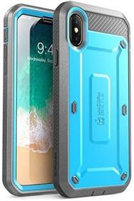 img 1 attached to 🦄 Protective iPhone X Case: SUPCASE Unicorn Beetle Pro Series – Full-body Rugged Holster Case with Built-In Screen Protector (Blue)