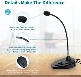 img 3 attached to 🎙️ Plug & Play USB Microphone for PC/Computer/Laptop with Mute Button, 360° Gooseneck Desktop Mic, LED Indicators | Ideal for Conferencing, Recording, Streaming, Podcasting, Gaming, YouTube, Zoom | Windows/Mac Compatible