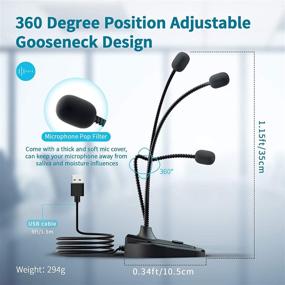 img 1 attached to 🎙️ Plug & Play USB Microphone for PC/Computer/Laptop with Mute Button, 360° Gooseneck Desktop Mic, LED Indicators | Ideal for Conferencing, Recording, Streaming, Podcasting, Gaming, YouTube, Zoom | Windows/Mac Compatible