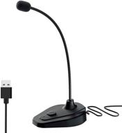 🎙️ plug & play usb microphone for pc/computer/laptop with mute button, 360° gooseneck desktop mic, led indicators | ideal for conferencing, recording, streaming, podcasting, gaming, youtube, zoom | windows/mac compatible logo