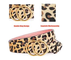 img 1 attached to Leather Double Buckle Leopard Medium