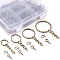 🔑 swpeet 300pcs bronze key chain rings kit with chains and jump rings - bulk set for jewelry making - multiple sizes included logo