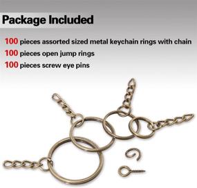 img 2 attached to 🔑 Swpeet 300Pcs Bronze Key Chain Rings Kit with Chains and Jump Rings - Bulk Set for Jewelry Making - Multiple Sizes Included