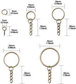 img 3 attached to 🔑 Swpeet 300Pcs Bronze Key Chain Rings Kit with Chains and Jump Rings - Bulk Set for Jewelry Making - Multiple Sizes Included