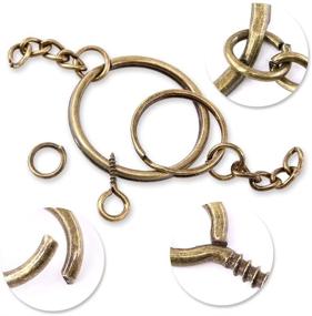 img 1 attached to 🔑 Swpeet 300Pcs Bronze Key Chain Rings Kit with Chains and Jump Rings - Bulk Set for Jewelry Making - Multiple Sizes Included