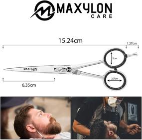 img 2 attached to 🔪 Maxylon 6 Inch Japanese Stainless Steel Hair Cutting Scissors Shears for Barber Hairdressing - Razor Edge, Professional Grade - Ideal for Hairdressers, Barber Salons, Men, and Women