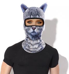 img 2 attached to 🐱 Outgeek Cat Mask Balaclava - Women Men Full Face Hat with Animal Ears, Ideal for Summer Sports, Climbing, Fishing, and Helmet Use