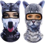 🐱 outgeek cat mask balaclava - women men full face hat with animal ears, ideal for summer sports, climbing, fishing, and helmet use logo