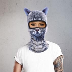 img 1 attached to 🐱 Outgeek Cat Mask Balaclava - Women Men Full Face Hat with Animal Ears, Ideal for Summer Sports, Climbing, Fishing, and Helmet Use