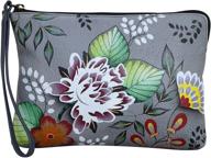 anna anuschka wristlet dragonfly painting women's handbags & wallets logo