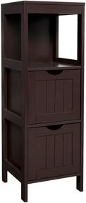 img 4 attached to 🏺 VASAGLE Brown Corner Floor Cabinet with 2 Drawers - Multifunctional Bathroom Storage Organizer Rack Stand - UBBC42BR