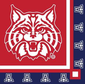 img 1 attached to 🏀 Яркие салфетки для напитков Arizona Wildcats - 20 штук от Creative Converting