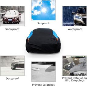 img 2 attached to 🚗 MORNYRAY Waterproof Car Cover - All Weather Snowproof UV Protection Windproof Outdoor Full Coverage - Universal Fit for Sedan (194-206 inch Length)