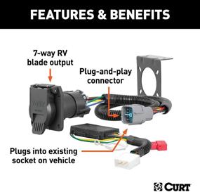 img 3 attached to 🚐 Custom RV Blade 7-Pin Trailer Wiring Harness - CURT 56366, Vehicle-Side, Fits Honda Pilot, Ridgeline, Black