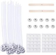 🕯️ high-quality 100 piece candle wicks (6inch and 8inch) kit with wick stickers, metal tabs, and wooden centering device for candle making logo