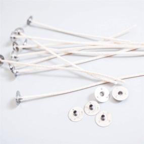 img 3 attached to 🕯️ High-Quality 100 Piece Candle Wicks (6inch and 8inch) Kit with Wick Stickers, Metal Tabs, and Wooden Centering Device for Candle Making