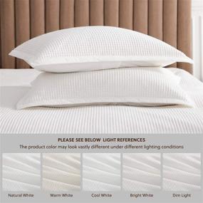 img 1 attached to 🛏️ Bedsure Coconut White Queen Duvet Cover Set - 100% Cotton Waffle Weave, Soft and Breathable All Season Queen Size Duvet Cover Set (90x90'')