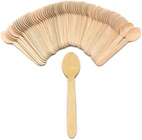 img 4 attached to 150-Pack of 6.5'' Organic Birchwood Wooden Spoons (Eco-friendly & Biodegradable) - Compostable Kitchen Utensils