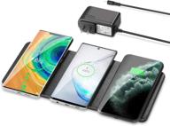 zealsound ultra-slim triple wireless charging pad: qi-certified for 3 devices, new airpods, and all qi enabled phones (black) logo