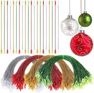 nuanchu christmas ornament hangers: locking ropes for hanging decor - 400 pieces (gold, red, green, silver) logo