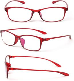 img 3 attached to 👓 MIDI Ultra Lightweight Reading Glasses for Women: Blue Light Blocking Readers (+2.50, Red) Designer Small Face Thin Frame - Power m209c6250