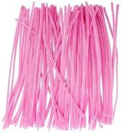 🎨 saim fuzzy sticks: 12" pink pipe cleaners chenille stems - pack of 100 for creative handmade arts and crafts logo