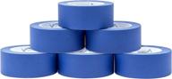 🎨 6-pack 1.88 inch blue painters tape - medium adhesive, no residue - 60 yards length per roll, total 360 yards logo