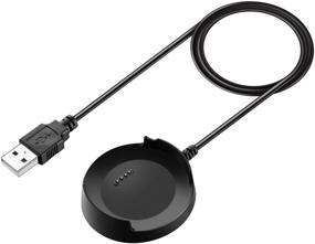 img 1 attached to 🔌 RuenTech Compatible ZTE Quartz Charger & 3.3ft USB Cable: Efficient Charging Dock for ZTE Quartz Smartwatch (Black)