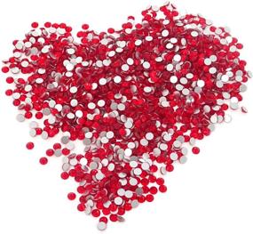 img 2 attached to 💎 Sparkling Red 5mm Round Flatback Rhinestones - 1440PCS Crystals by Honbay, Non-Self-Adhesive