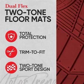 img 3 attached to Motor Trend DualFlex Two-Tone Sport Design All-Weather Rubber Floor Mats For Car Interior Accessories in Floor Mats & Cargo Liners