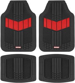 img 4 attached to Motor Trend DualFlex Two-Tone Sport Design All-Weather Rubber Floor Mats For Car Interior Accessories in Floor Mats & Cargo Liners