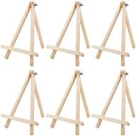 meeden 9.52 inch tall wood easels: set of 6 tabletop display easels for art craft, pine wood painting tripod stand – ideal for artist adults & students logo