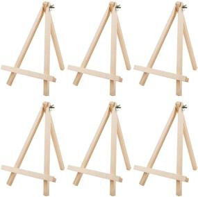 img 4 attached to MEEDEN 9.52 Inch Tall Wood Easels: Set of 6 Tabletop Display Easels for Art Craft, Pine Wood Painting Tripod Stand – Ideal for Artist Adults & Students