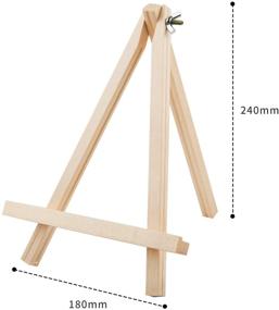 img 3 attached to MEEDEN 9.52 Inch Tall Wood Easels: Set of 6 Tabletop Display Easels for Art Craft, Pine Wood Painting Tripod Stand – Ideal for Artist Adults & Students