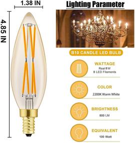 img 1 attached to Energy-Efficient LED Chandelier Light Bulbs | B11 E12 Base | 100W Equivalent