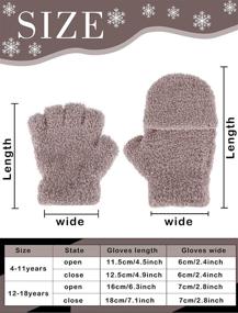 img 2 attached to 🧤 Children's Convertible Fingerless Mittens - Knitted Girls' Accessories for Chilly Weather