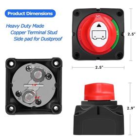 img 1 attached to Nilight 90015A Battery Switch: Waterproof Heavy Duty Power Cut Master Switch for Car, RV, Boat – On/Off. 2-Year Warranty Included!