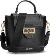 👜 versatile 3-in-1 leather crossbody handbag - small women's shoulder bag, tote, top handle, clutch, cell phone holder, mini backpack, purse, wallet, satchel - black logo