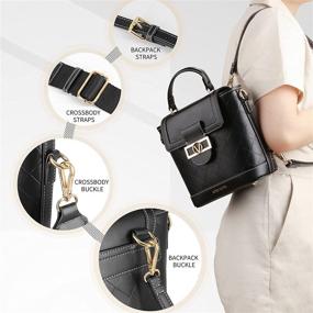 img 1 attached to 👜 Versatile 3-in-1 Leather Crossbody Handbag - Small Women's Shoulder Bag, Tote, Top Handle, Clutch, Cell Phone Holder, Mini Backpack, Purse, Wallet, Satchel - Black