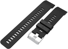 img 3 attached to 🌸 Soft Silicone Replacement Watch Band Strap for Garmin Forerunner 35/Forerunner 30 Smart Watch - Fits Wrist Sizes 5.11"-9.05" (130mm-230mm)