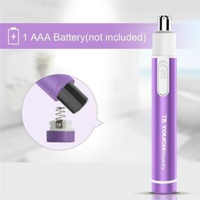 img 1 attached to ✂️ TOUCHBeauty Women's Ear Nose Hair Trimmer: Mini Pen-Sized, Battery Powered, Violet Color