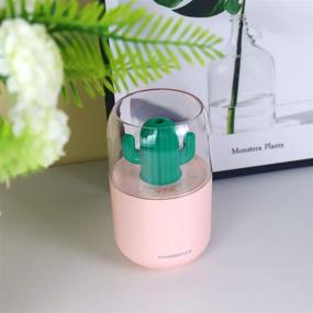 img 2 attached to UIKKOT Mini Humidifier - 300ml USB Cool Mist Portable Cactus Humidifier with Night Light, Whisper-Quiet Operation, Auto Shut-Off - Ideal for Bedroom, Office, Car, Travel (Pink Cactus)