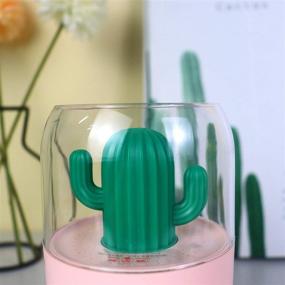 img 1 attached to UIKKOT Mini Humidifier - 300ml USB Cool Mist Portable Cactus Humidifier with Night Light, Whisper-Quiet Operation, Auto Shut-Off - Ideal for Bedroom, Office, Car, Travel (Pink Cactus)