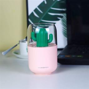 img 3 attached to UIKKOT Mini Humidifier - 300ml USB Cool Mist Portable Cactus Humidifier with Night Light, Whisper-Quiet Operation, Auto Shut-Off - Ideal for Bedroom, Office, Car, Travel (Pink Cactus)