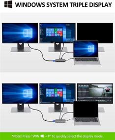 img 2 attached to 🔌 Ultimate USB C Hub Triple Display Docking Station: 2 HDMI, Type-C, Dual Monitor Adapter, VGA, Ethernet, 100W Charging, 4 USB Ports – For Dell/HP/Lenovo/MacBook Pro with Thunderbolt 3